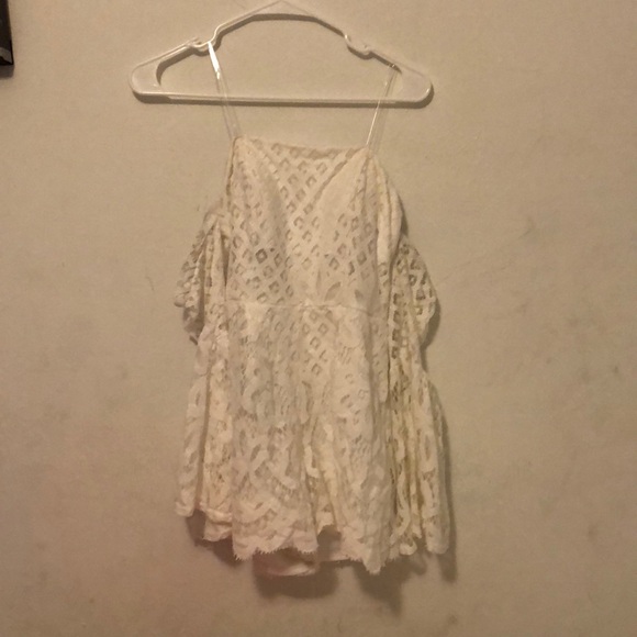 Off the Shoulder White Romper - Picture 1 of 2
